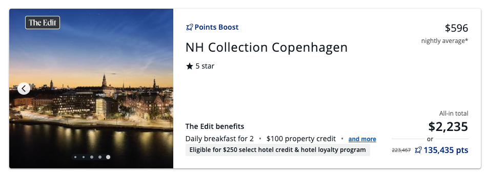 Chase Travel offer for NH Collection Copenhagen